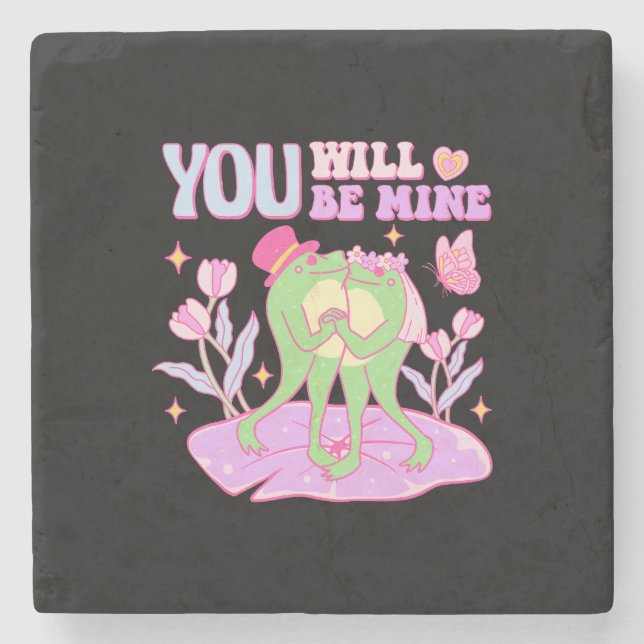 Cute Frog - You Will Be Mine Stone Coaster (Front)