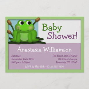 Cute Froggy Colourful Baby Shower Invitations