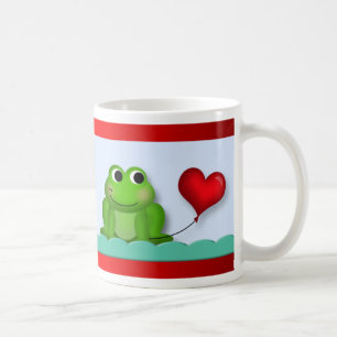 Cute Froggy Heart Balloon Valentine's Day Mug