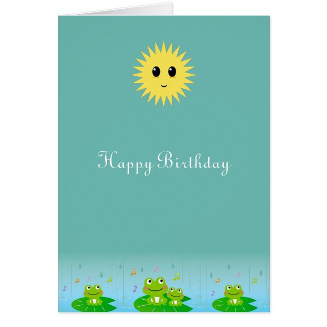 Cute Frogs and Happy Sun Birthday (Front)