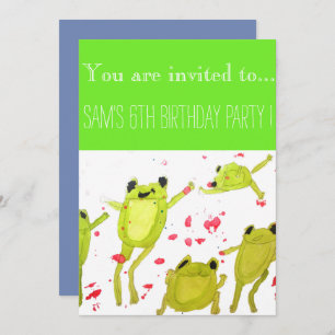 Cute frogs Boys birthday party Invitation