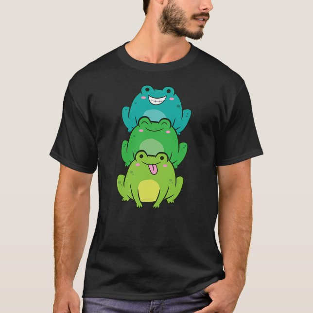 Cute Frogs Cartoon Frog Kawaii Frogs Love Frogs T-Shirt (Front)