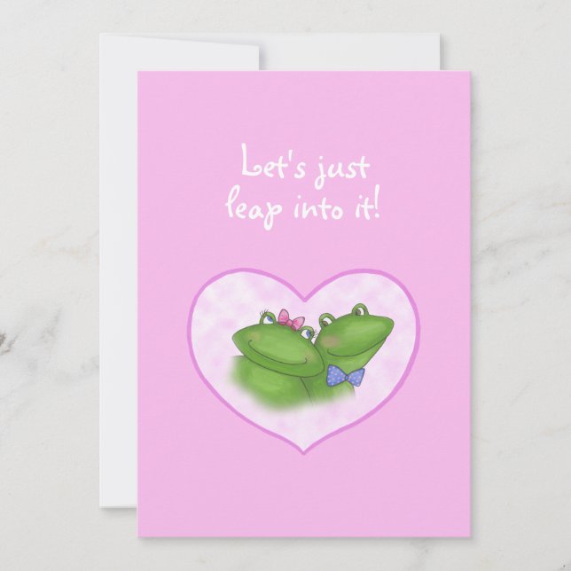 Cute Frogs in heart Valentine's Day Card (Front)