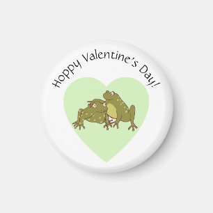 Cute Frogs In Love Hoppy Valentines Day Funny Magnet