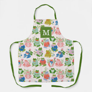 Cute Frogs Kitchen Apron