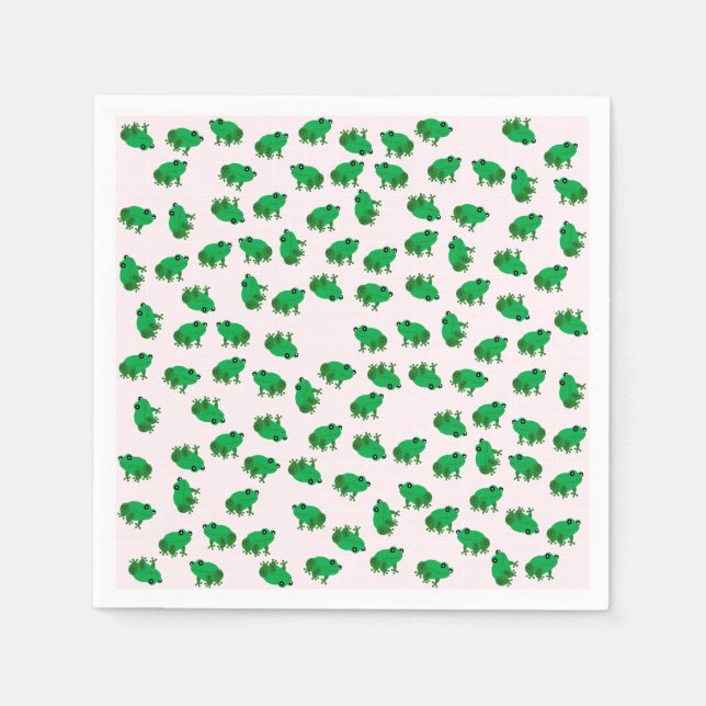 Cute Frogs Paper Napkins (Front)