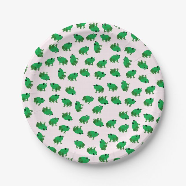 Cute Frogs Paper Plates (Front)