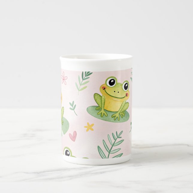 Cute frogs Pattern Bone China Mug (Front)
