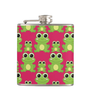 Cute frogs pattern hip flask