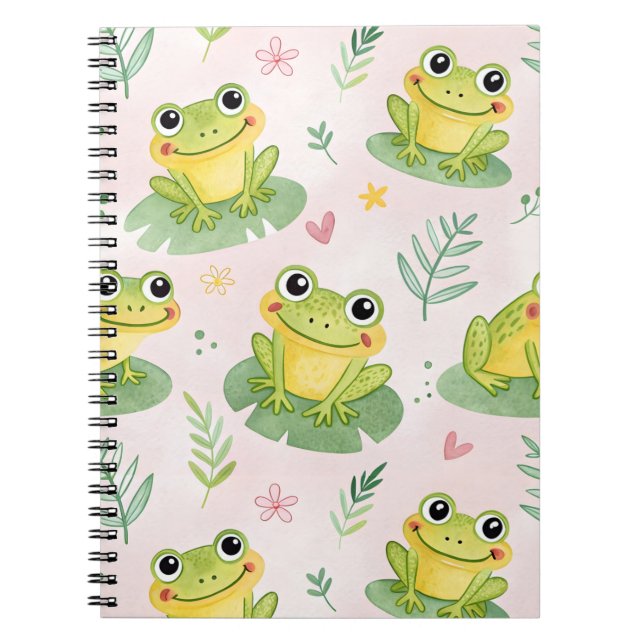 Cute frogs Pattern Notebook (Front)