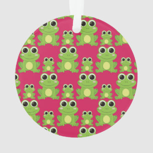 Cute frogs pattern ornament