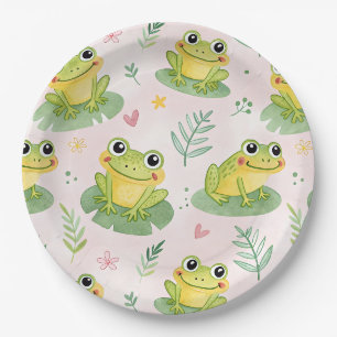 Cute frogs Pattern Paper Plate