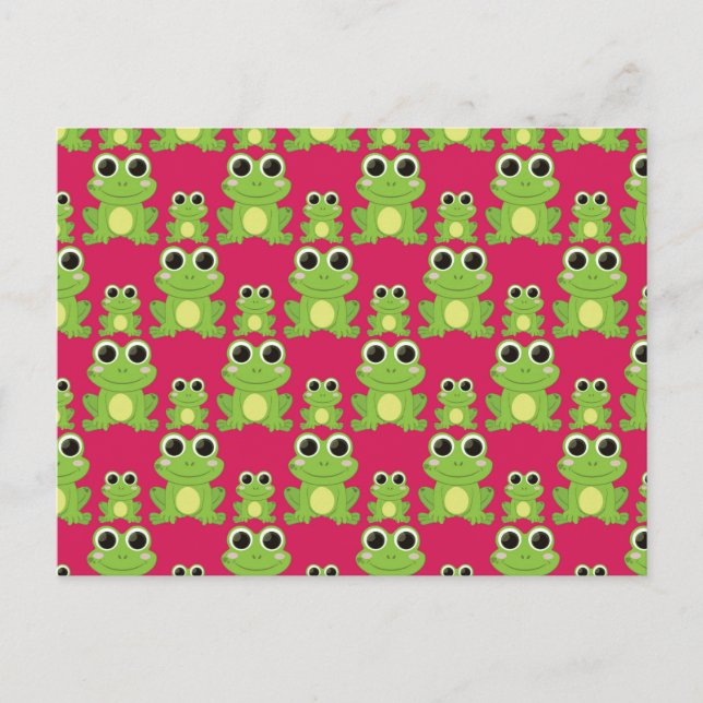 Cute frogs pattern postcard (Front)