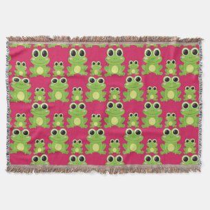 Cute frogs pattern throw blanket