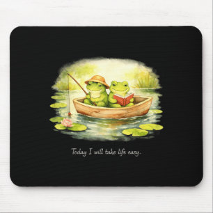 Cute frogs will take life easy calm cosy readers mouse mat