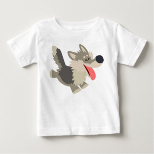 Cute Frolicsome Cartoon Wolf Baby T-Shirt