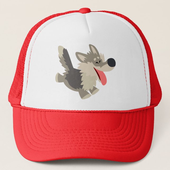 Cute Frolicsome Cartoon Wolf Hat (Front)