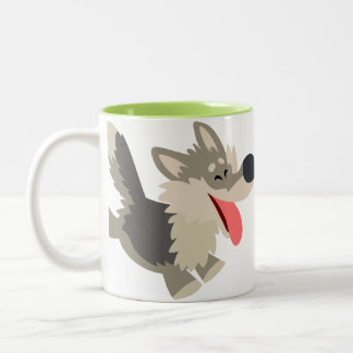 Cute Frolicsome Cartoon Wolf Mug