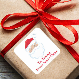 Cute From Santa Claus Customised Christmas Gift Square Sticker