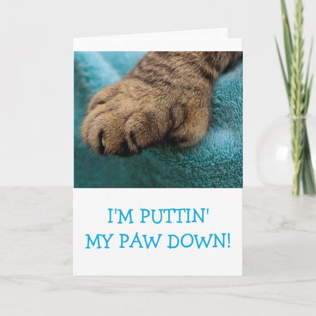 Cute "From The Cat" Custom Birthday Card (Front)