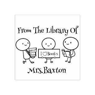 Cute From The Library Of Teacher Name Rubber Stamp