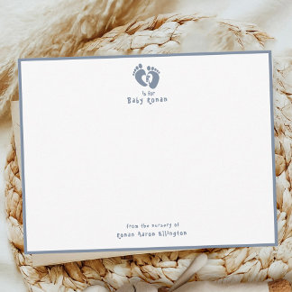 Cute From The Nursery of Blue Monogram Card