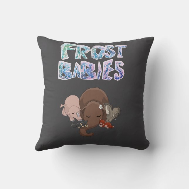Cute Frost Babies throw pillow (Back)
