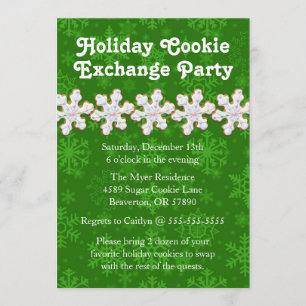 Cute Frosted Sugar Cookie Exchange Holiday Invite
