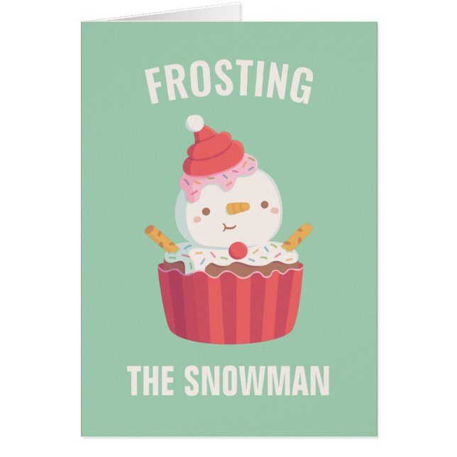 Cute Frosting The Snowman Funny Christmas Greeting (Front)