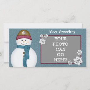 Cute Frosty Snowflakes Snowman Winter Ice Cold Holiday Card