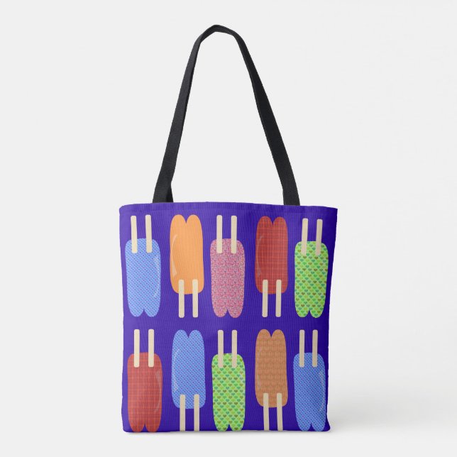 Cute Frozen Pops  Sweet Treat Dessert Pattern Tote Bag (Back)
