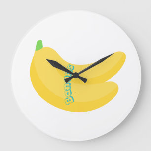 Cute Fruit Art / Tropical Food Aesthetic Large Clock