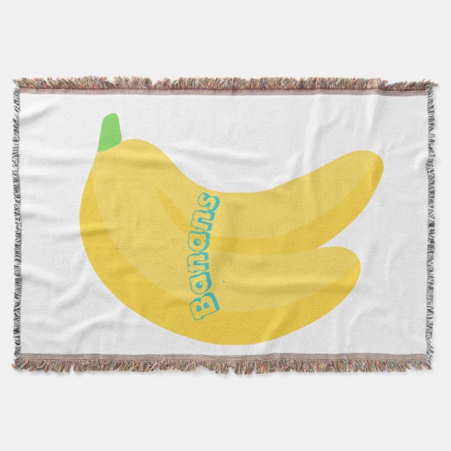 Cute Fruit Art / Tropical Food Aesthetic Throw Blanket (Front)