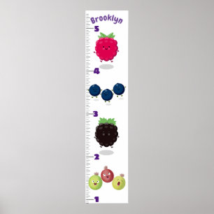 Cute fruit cartoon illustration growth chart