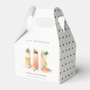 Cute Fruit Cocktail Blush Orange Any Age Birthday Favour Box