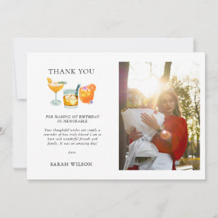 Cute Fruit Cocktail Photo Birthday Card