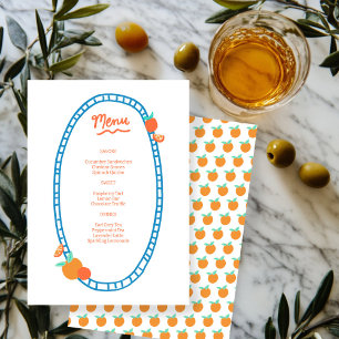 Cute Fruit CUSTOM Bridal Baby Shower Wedding Party Menu