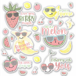Cute Fruit Custom-Cut Vinyl Stickers