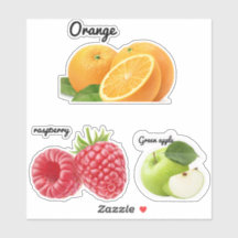 Cute Fruit Large 8" x 8" Custom-Cut Vinyl Stickers