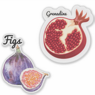 Cute Fruit Large 8" x 8" Custom-Cut Vinyl Stickers