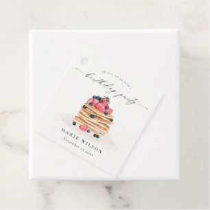 Cute Fruit Pancake Watercolor Any Age Birthday Favour Tags