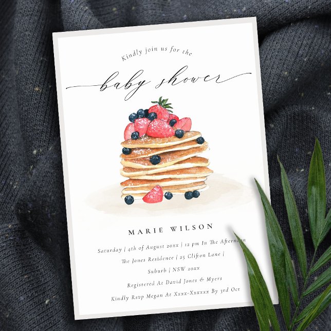 Cute Fruit Pancake Watercolor Baby Shower Invite (Creator Uploaded)