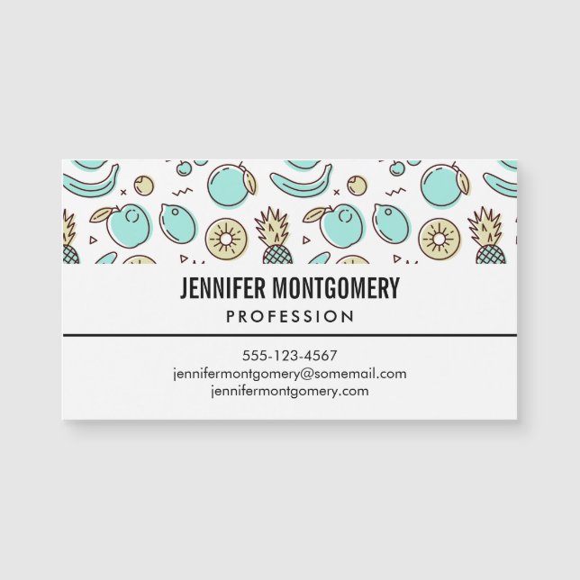 Cute Fruit Pattern Summery Line Drawing (Front)