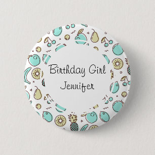 Cute Fruit Pattern Summery Line Drawing Birthday 6 Cm Round Badge