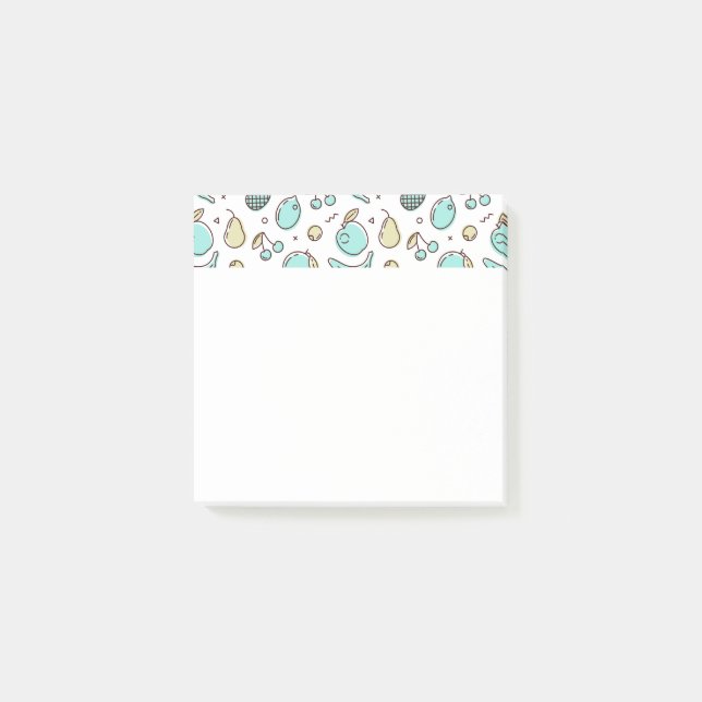 Cute Fruit Pattern Summery Line Drawing Post-it Notes (Front)