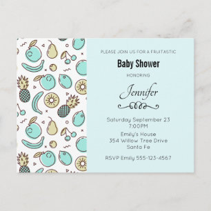 Cute Fruit Pattern Summery Themed Baby Shower Invitation Postcard