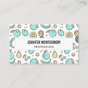 Cute Fruit Pattern Summery Themed Business Card