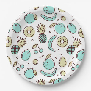 Cute Fruit Pattern Summery Themed Paper Plate