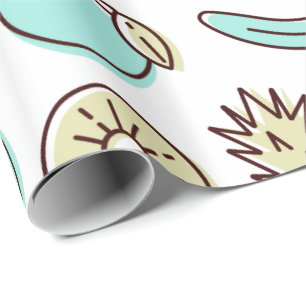 Cute Fruit Pattern Summery Themed Pattern Wrapping Paper