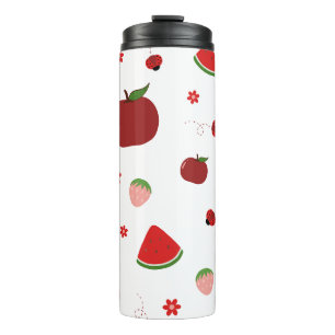 Cute Fruit Pattern Travel Mug Apple Watermelon S